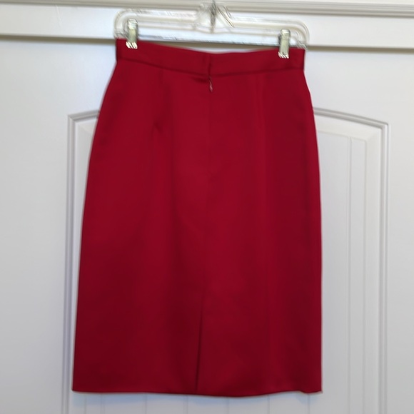 Vintage “Black Tie” Oleg Cassini 3 piece Red Satin Formal Suit - Size 6 - Picture 9 of 15